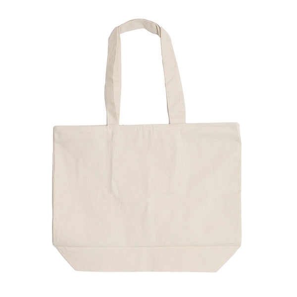 Large Canvas Carryall Bag-Natural with Black Logo