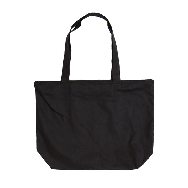 Large Canvas Carryall Bag-Black with White Logo